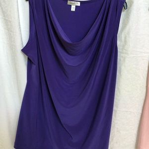 DressBarn pink and purple Drape neck sleeveless tops Size 1x